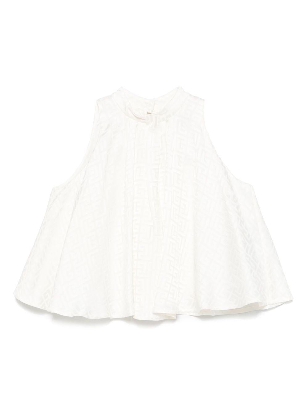 Abito avorio logo monogram all-over BW5A42S0192 102 BALMAIN KIDS 
