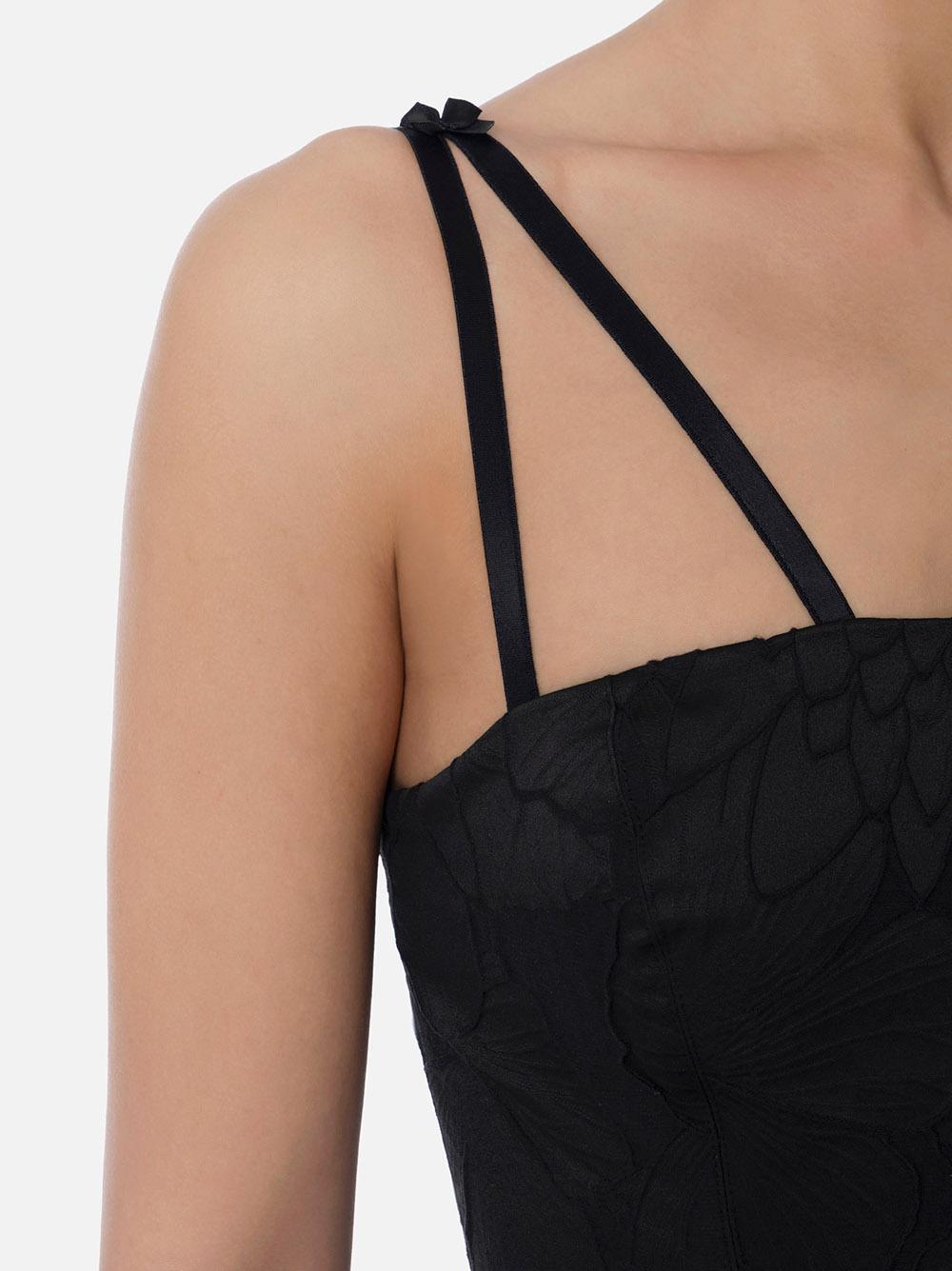 Abito in jacquard floreale con cintura lemonade