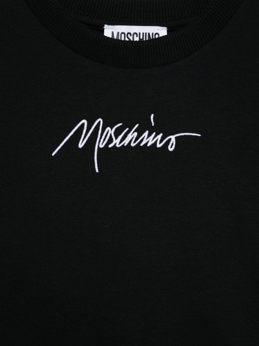 T-shirt nera logo ricamo