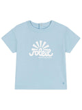 T-shirt celeste stampa frontale