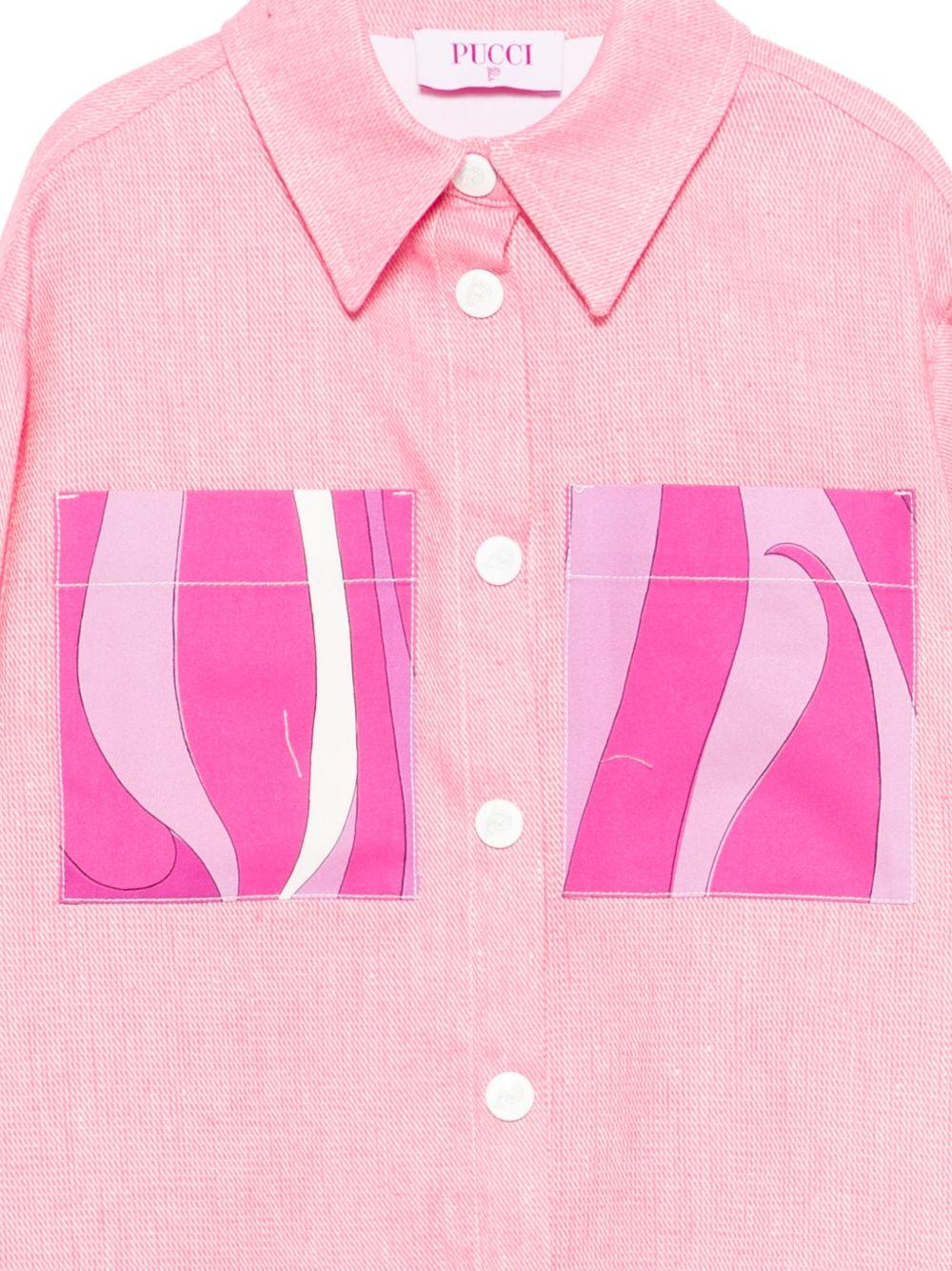 Camicia oversize con logo frontale PY2A24D0139 542 EMILIO PUCCI KIDS 