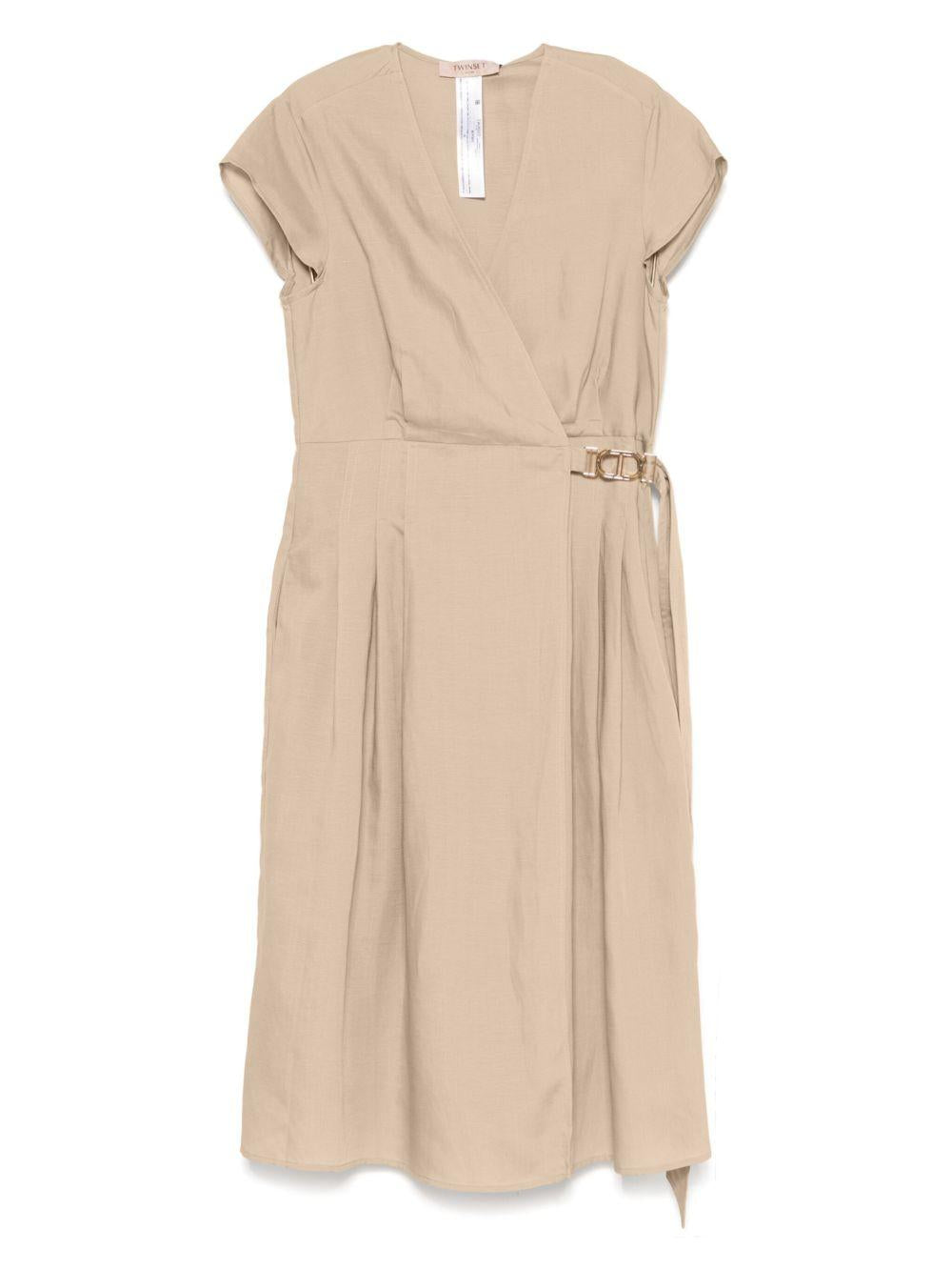 Abito robe con placchetta Oval-T laterale