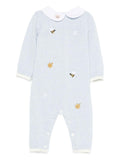 Blue romper with embroidery
