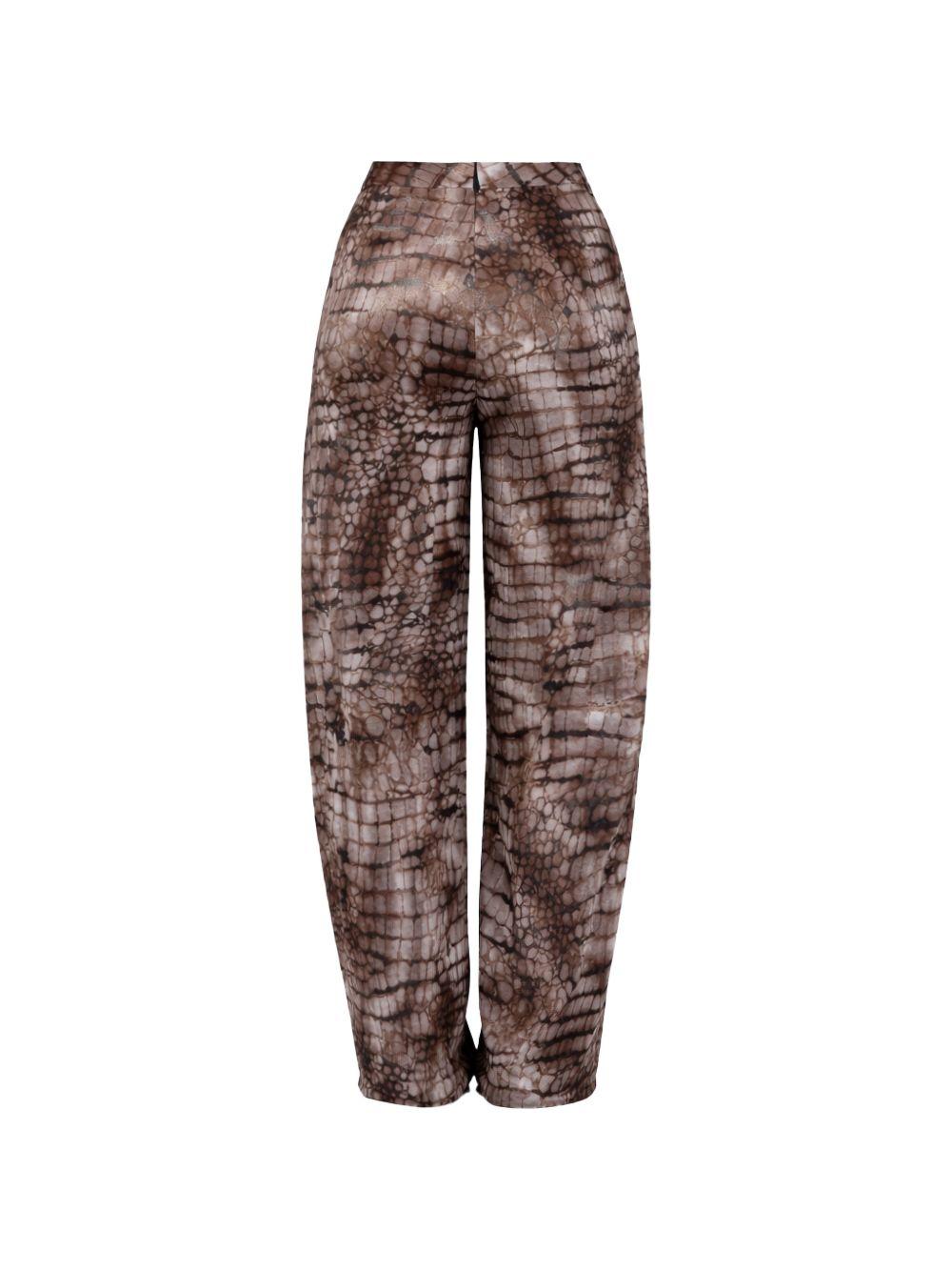 Pantaloni a vita alta stampa coccodrillo TU06061E2 644 ELISABETTA FRANCHI 