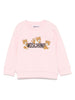 Felpa rosa logo lettering e teddy neonata