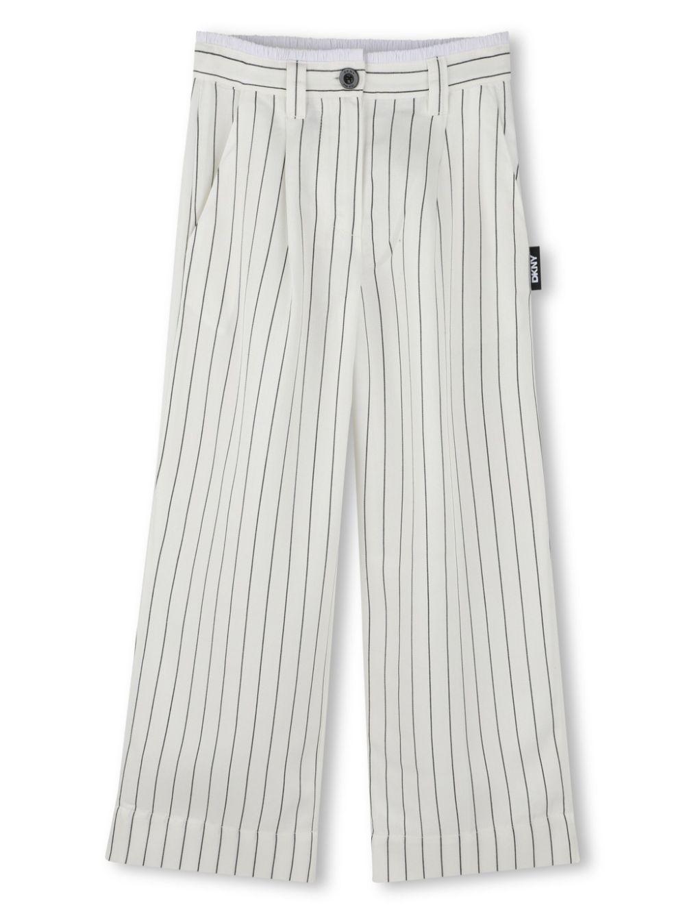 Pantalone bianco a palazzo a righe