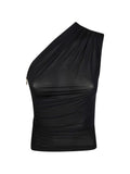 Top monospalla con drappeggio