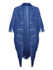 Scialle blu in lurex maxi frange