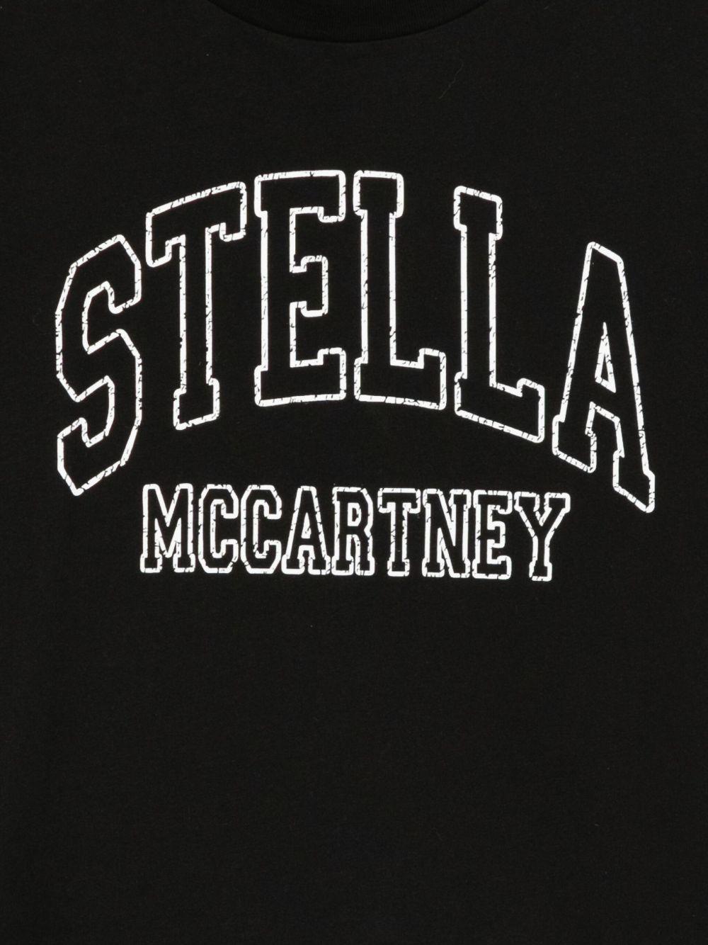 T-shirt Nera in Cotone con Logo TX8C31Z0434 961 STELLA MCCARTNEY KIDS 
