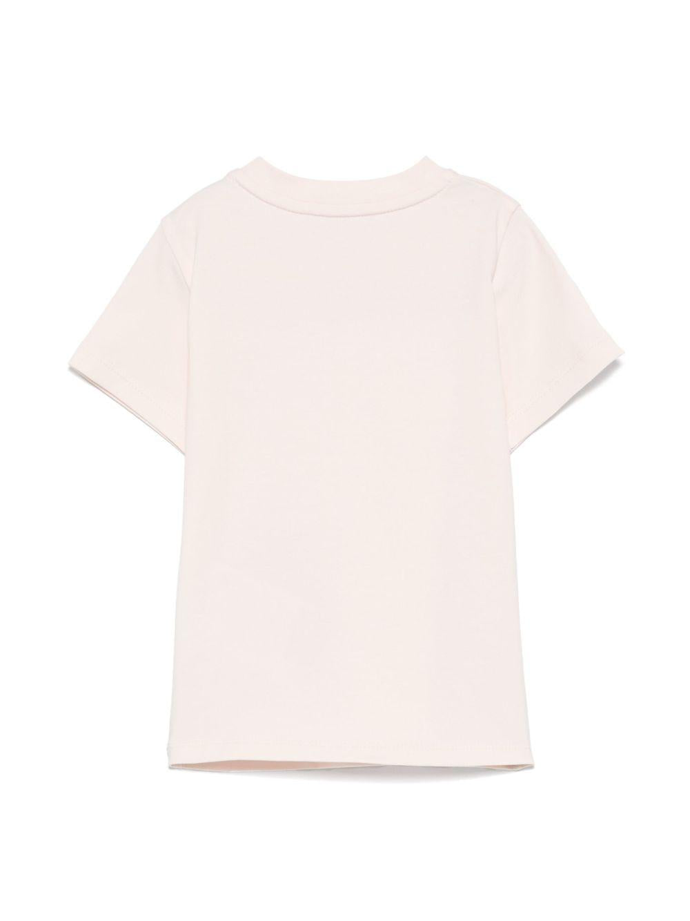 T-shirt rosa neonata logo ricamo 9518C0000689AUM 529 MONCLER KIDS 