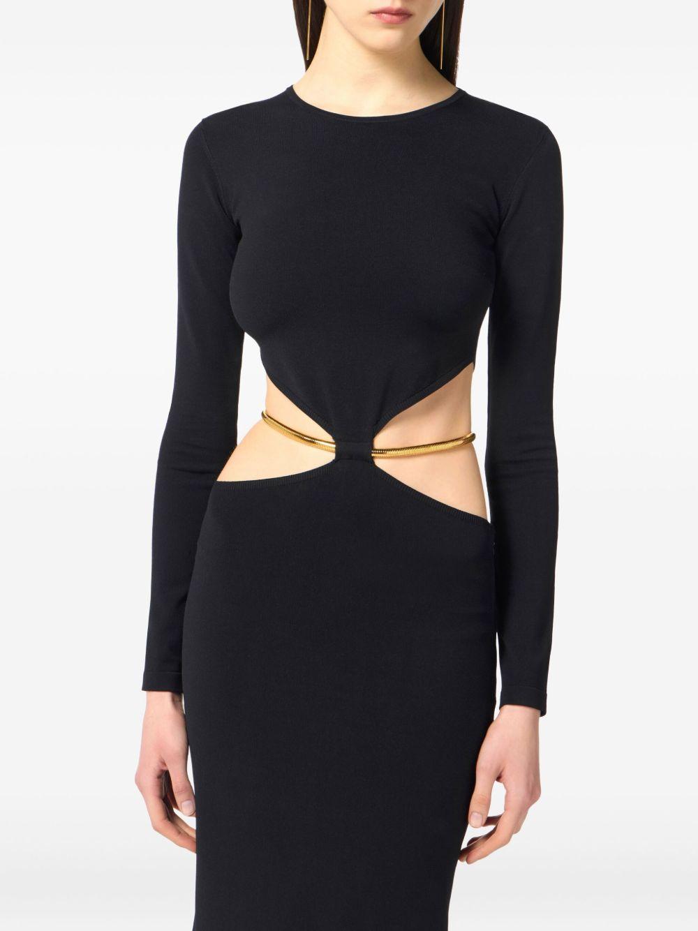 Abito a Maniche Lunghe con Dettaglio Cut-Out Nero AM24S56E2 110 ELISABETTA FRANCHI 