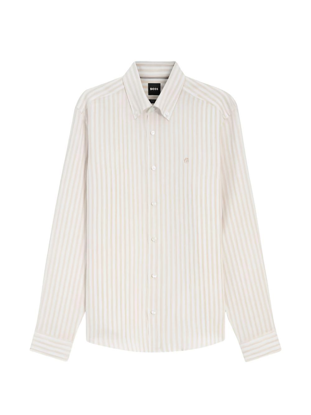 Camicia in lino a righe 50560595 286 BOSS 