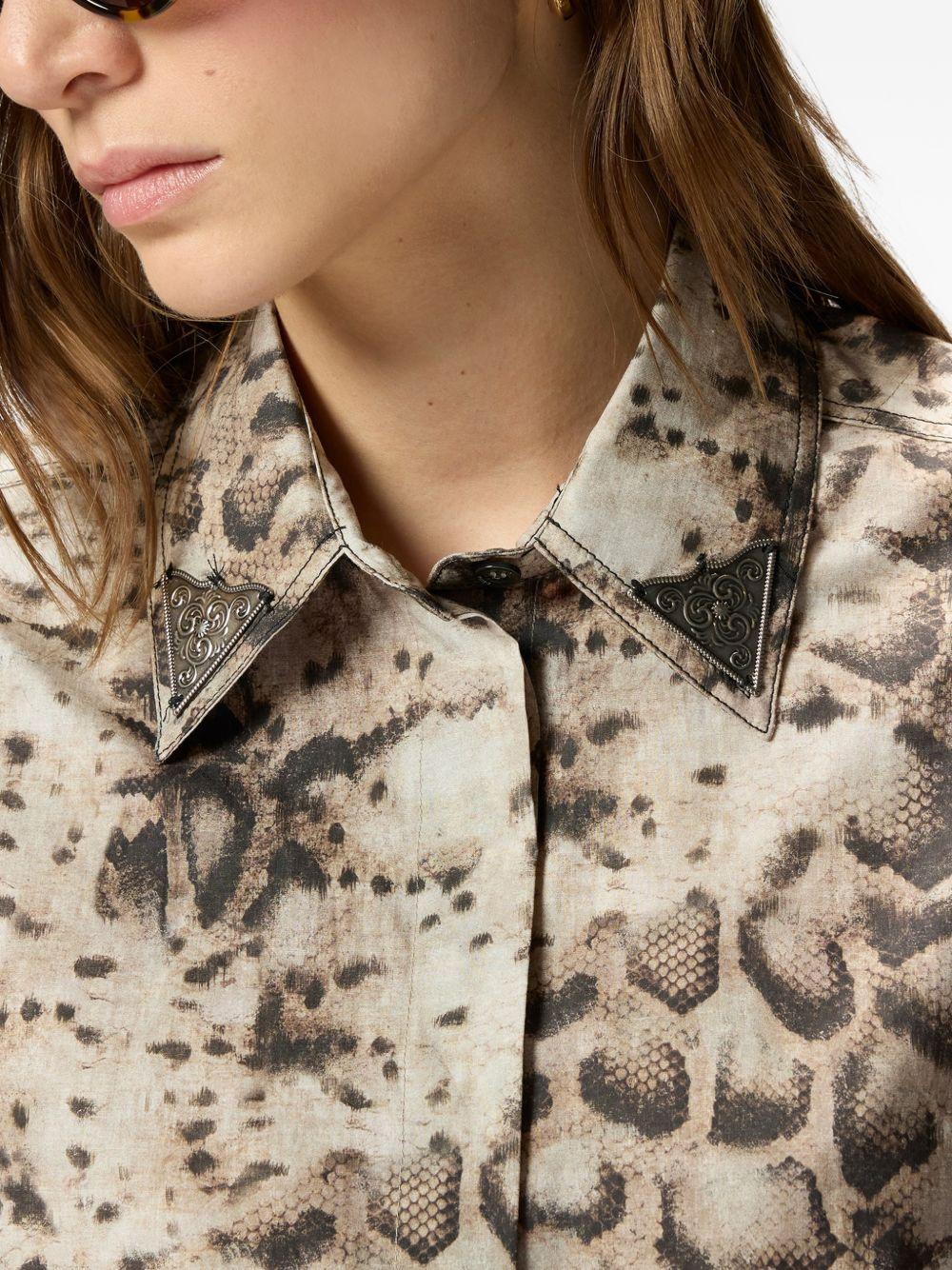 Camicia a maniche corte stampa pitone 106826A3B1 CZ9 PINKO 