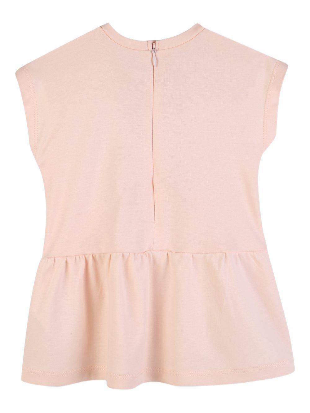 Abito in cotone organico con ricamo C20888 46J CHLOE KIDS 