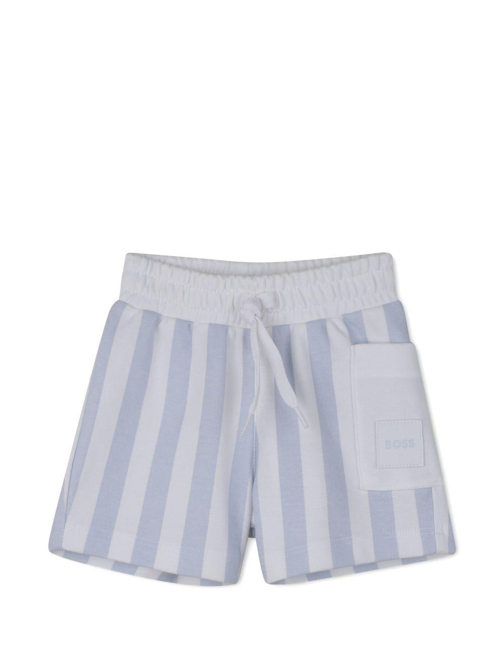 Completo t-shirt e shorts a righe J53048 771 BOSS KIDSWEAR 