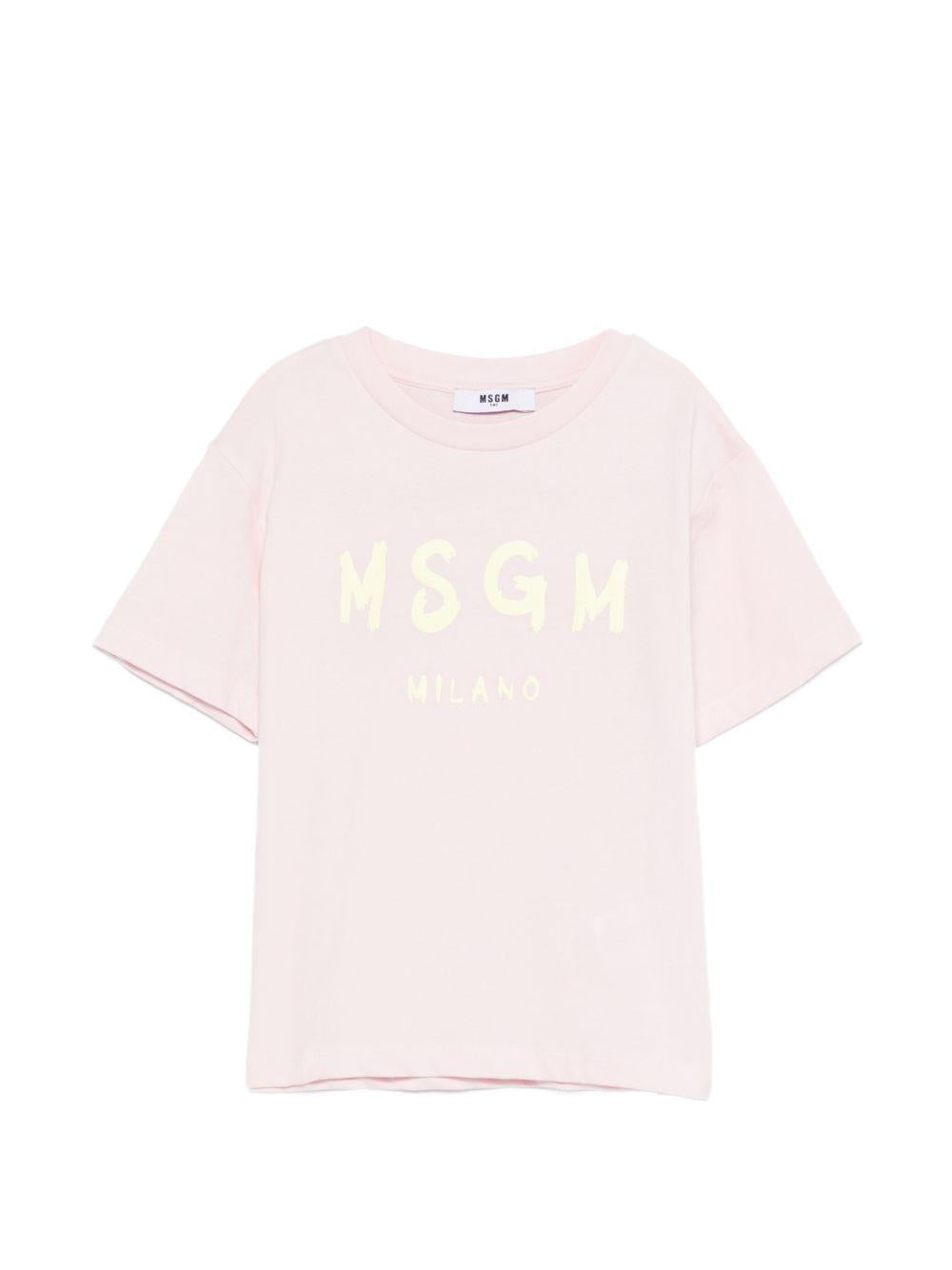 T-shirt in cotone girocollo S6MSJUTH001 MS076 MSGM KIDS 