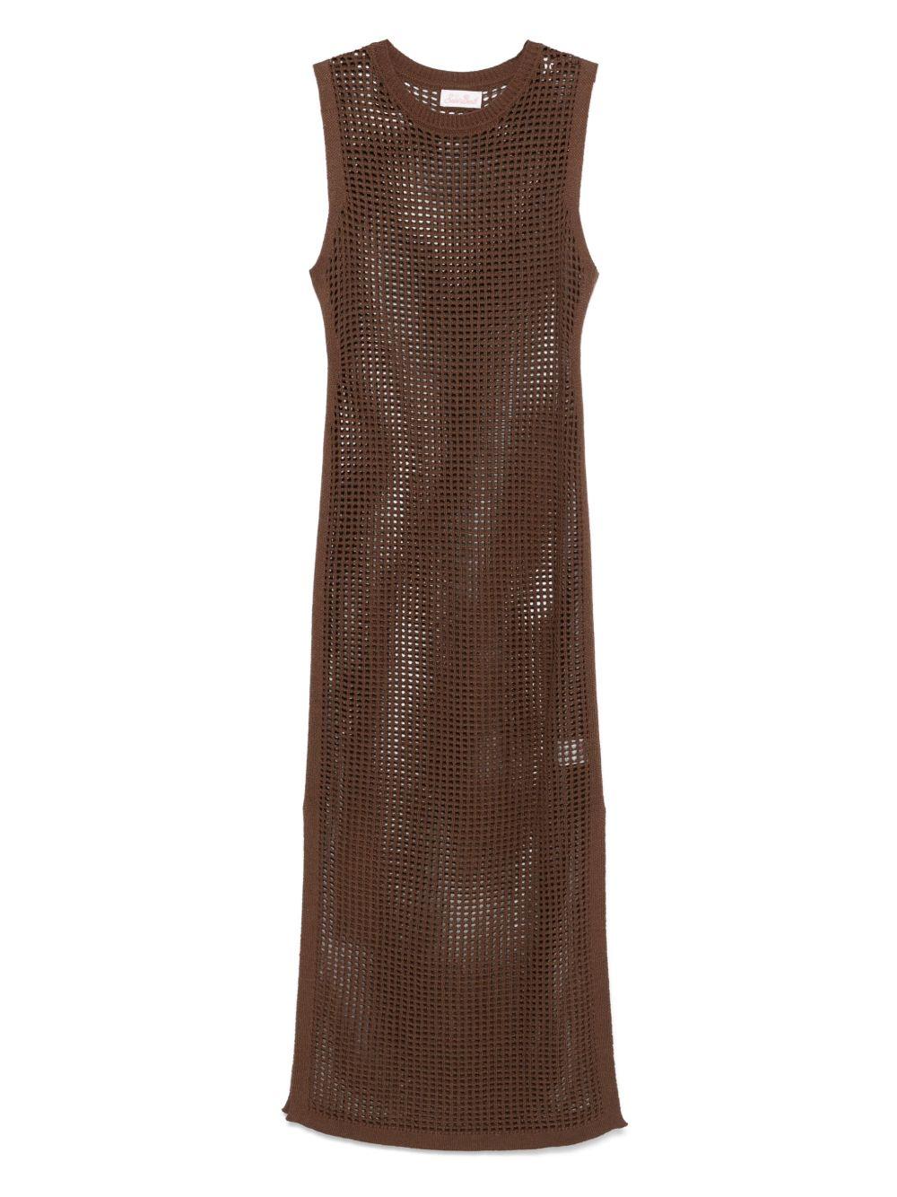 Abito midi in maglia traforata senza maniche EIE0001 09459L MC2 SAINT BARTH 