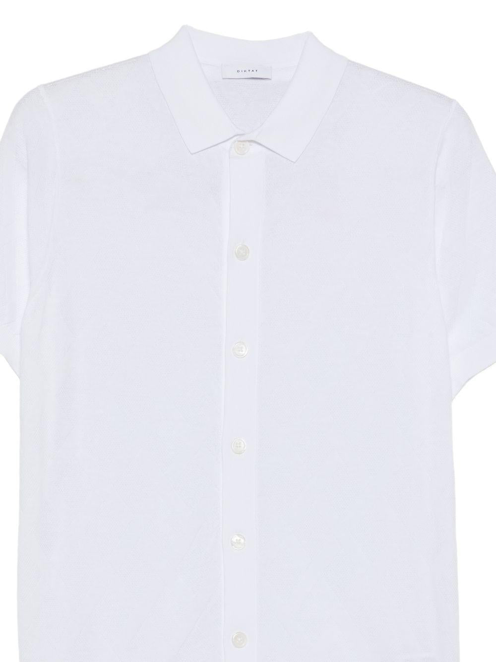 Polo in cotone a rombi con maniche corte DK17019 BIANCO DIKTAT 