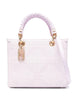 Borsa Tote piccola in jacquard con charms quarzo