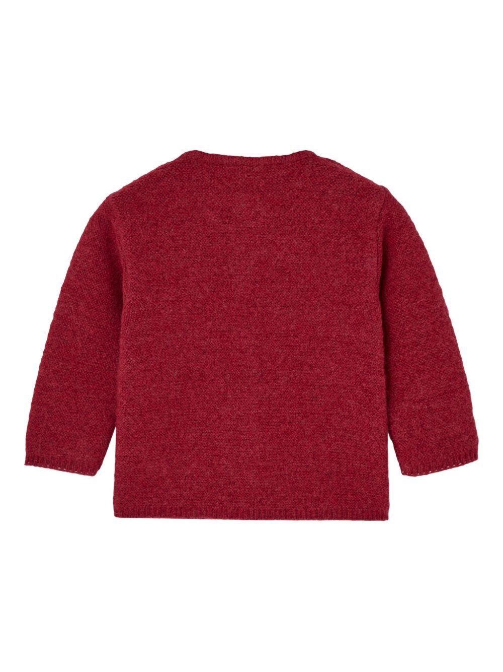 Cardigan Rosso con Lavorazione in Rilievo 001133014 53H104 PAZ RODRIGUEZ KIDS 