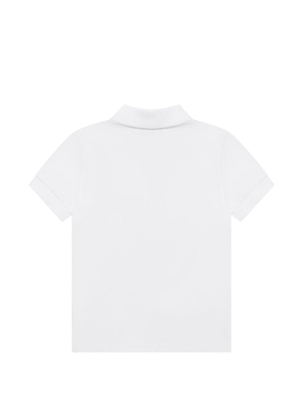 Polo in cotone con logo HSM03YLFA09 10101 MOSCHINO KIDS 