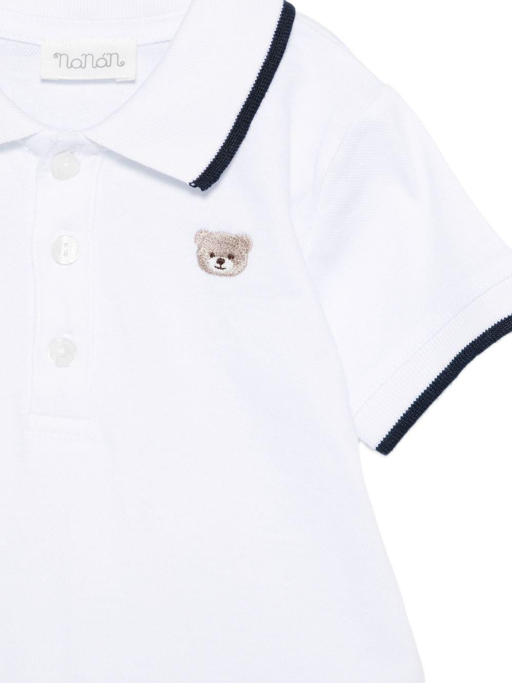 Pagliaccetto in cotone con orsetto E26171 BIANCO NANAN KIDS 