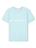 T-shirt basic celeste logo frontale