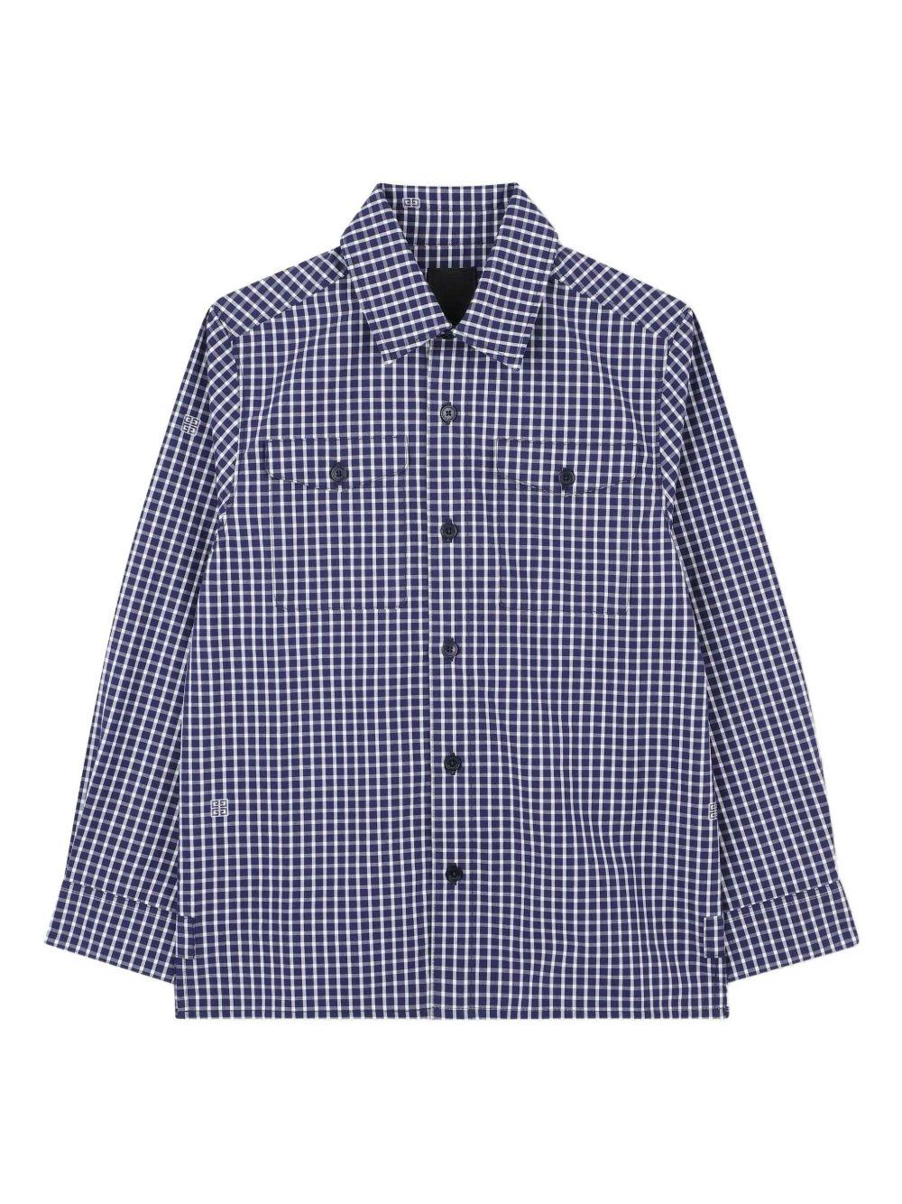 Camicia a Quadri in Cotone con Tasche sul Petto H30919 853 GIVENCHY KIDS 