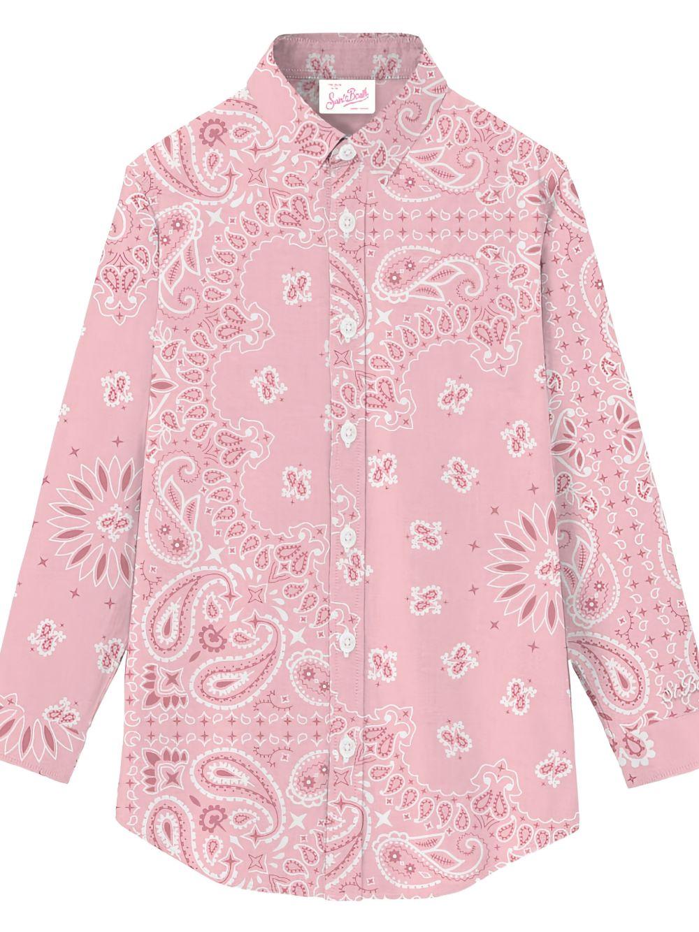Camicia con colletto classico e ricamo lettering BRIG001 01085L MC2 SAINT BARTH 
