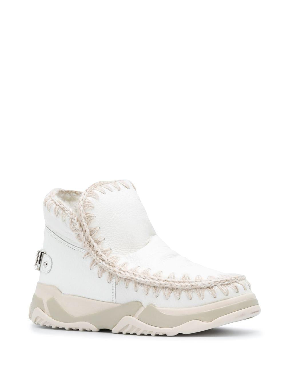 Scarpa Eskimo trainer logo con strass bianca
