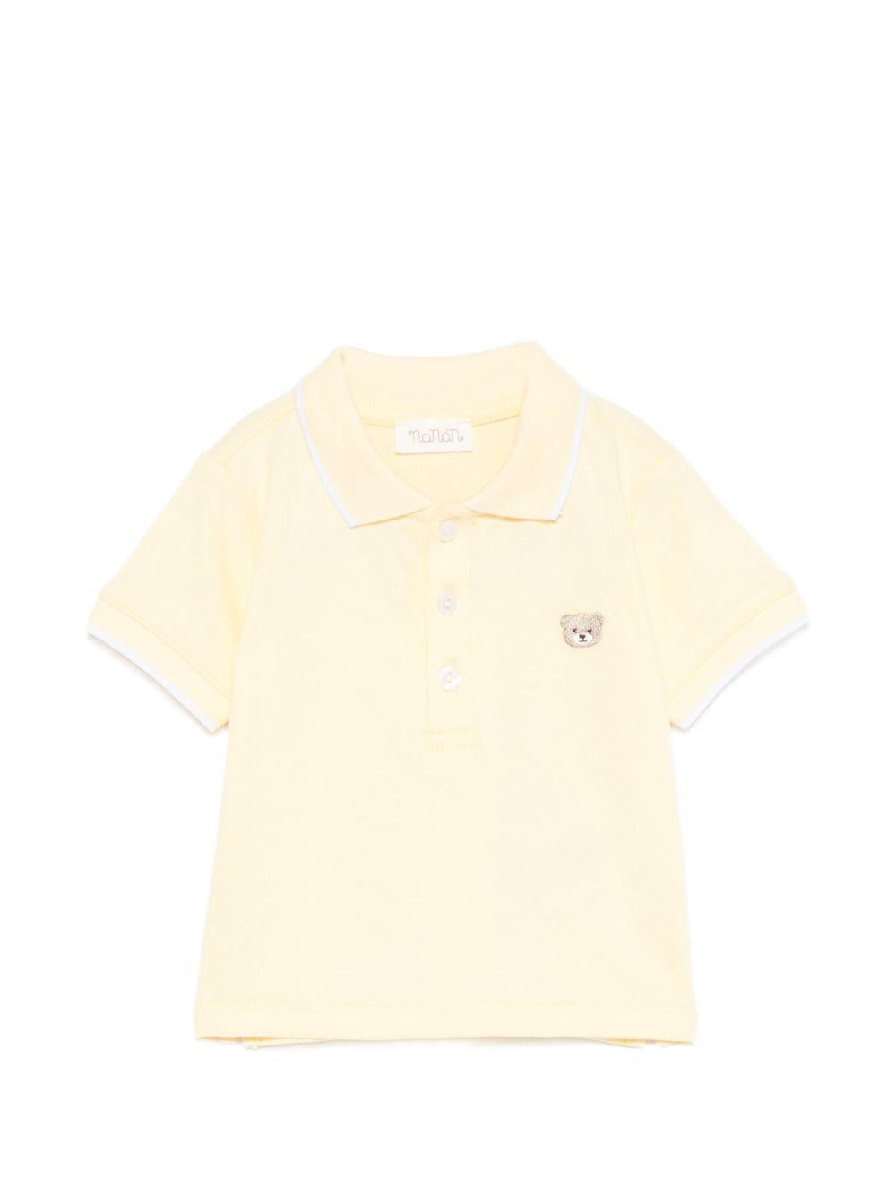 Polo in cotone con ricamo E26175 GIALLO NANAN KIDS 