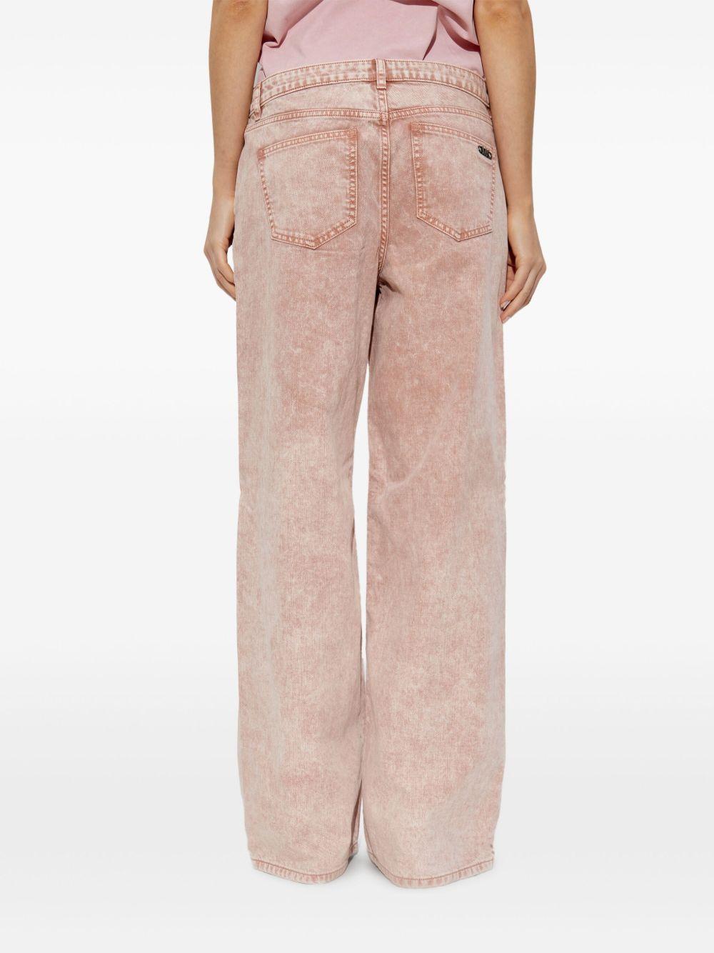 Jeans rosa tie-dye a gamba ampia