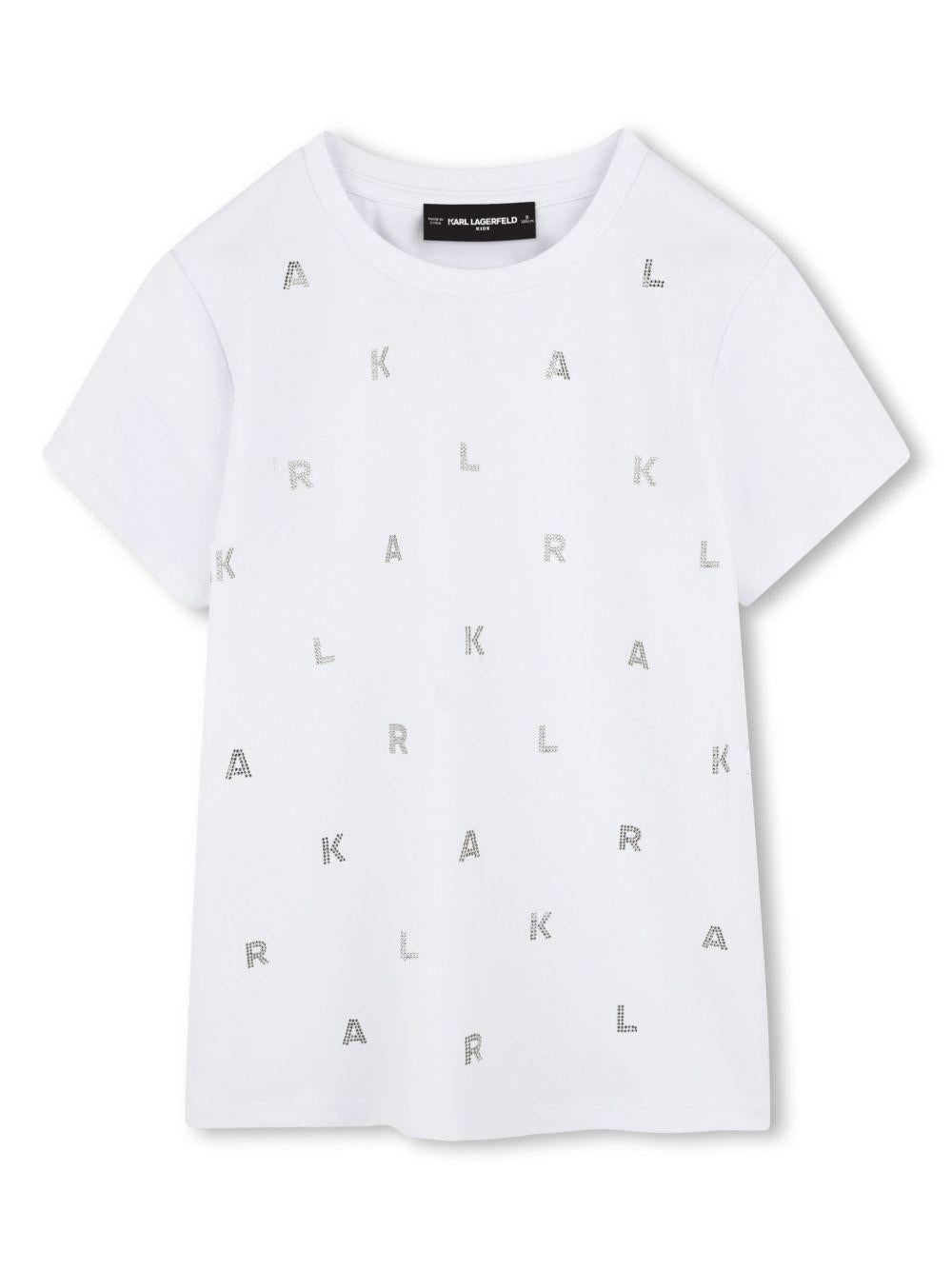 T-shirt bianca lettere logo