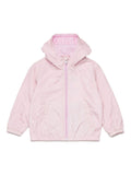 Pink windbreaker with vertical logo for newborns