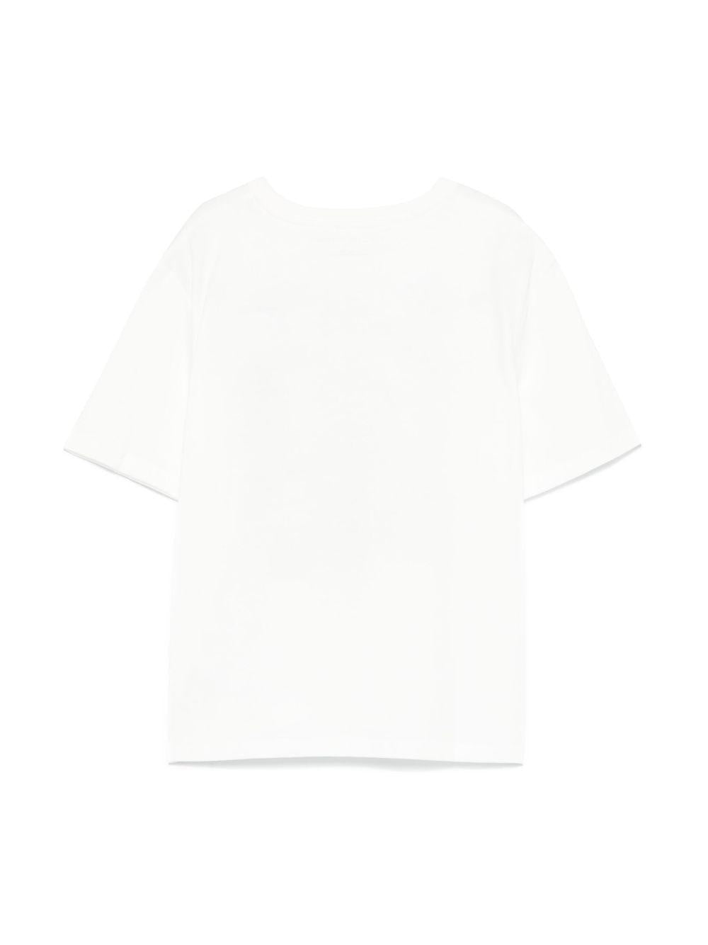 T-shirt avorio con stampa mondo fatato