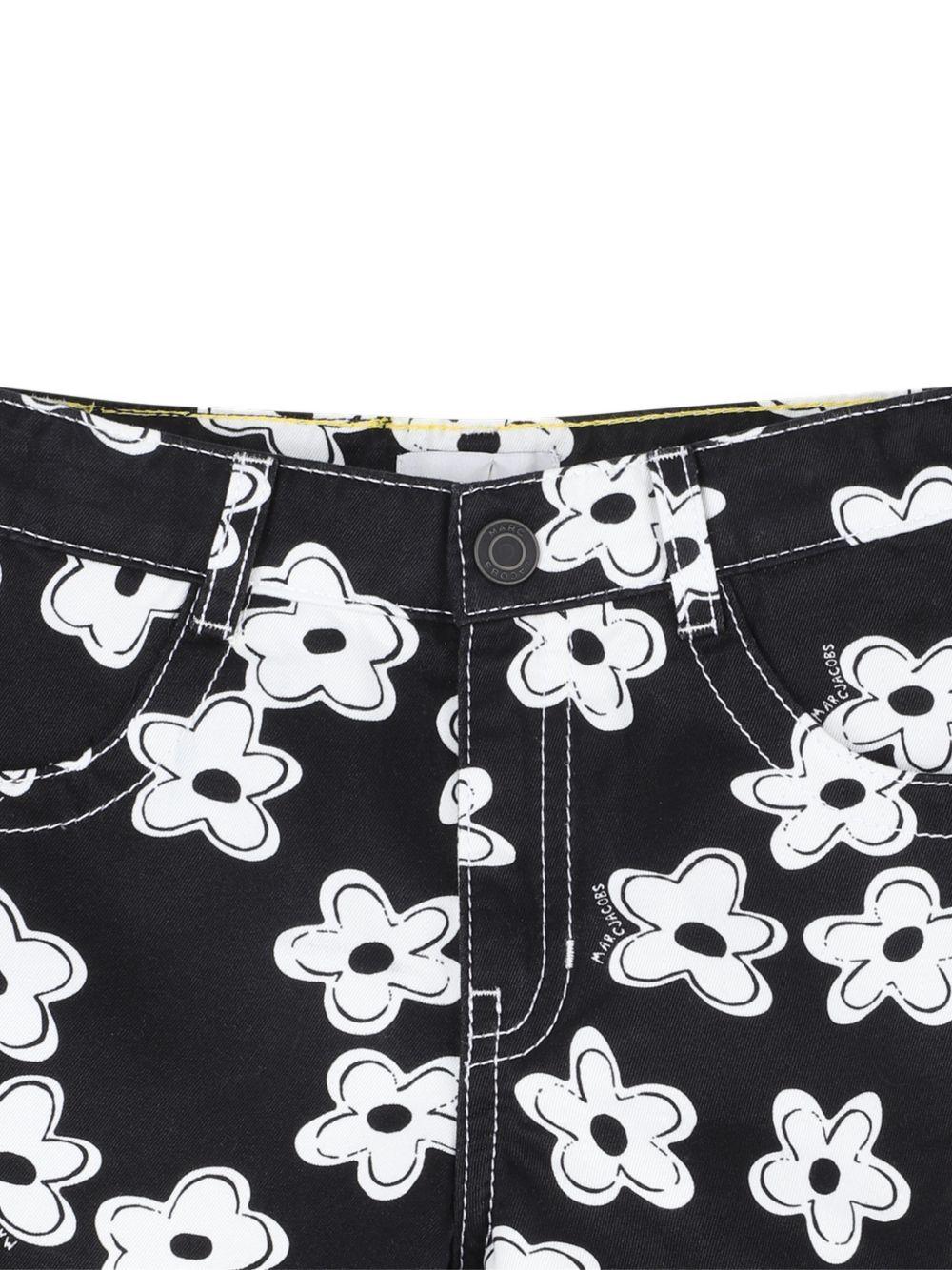 Shorts in cotone a fiori bianchi W60733 09B MARC JACOBS KIDS 