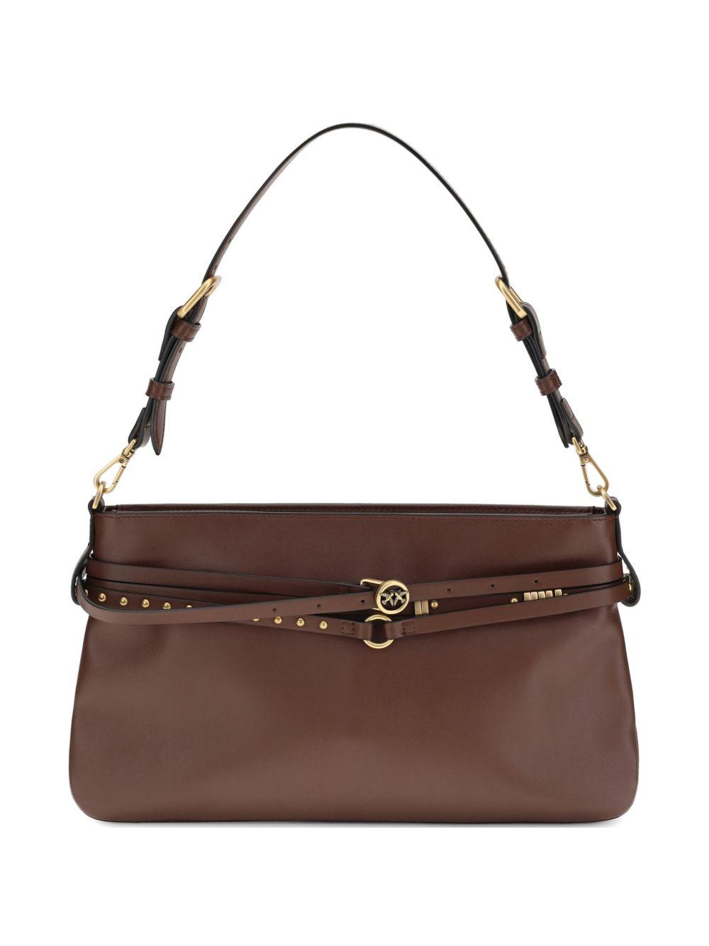 Borsa a spalla in pelle con tracolla regolabile 106176A0QO R49Q PINKO 