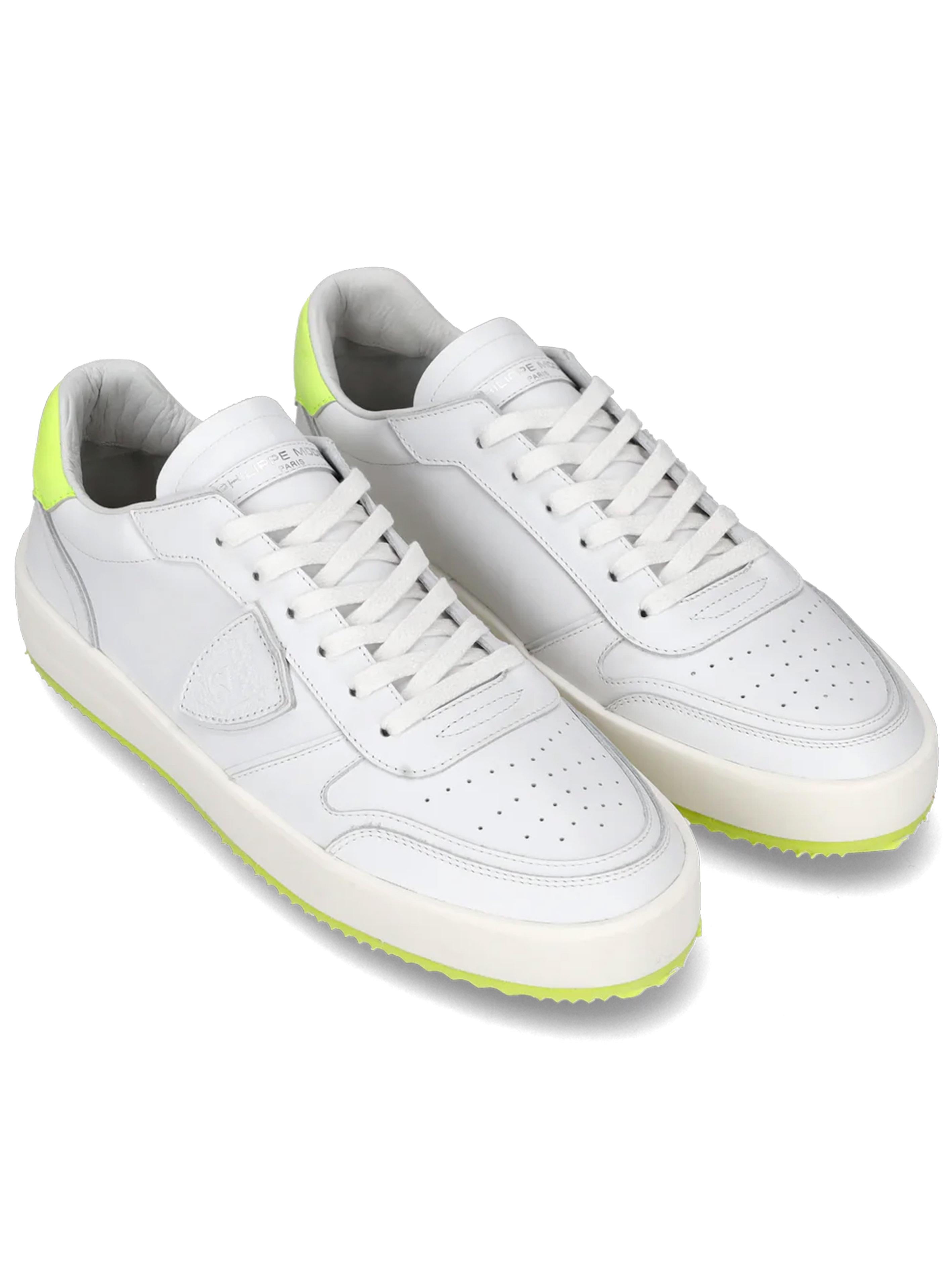 Sneakers Nice bianche/lime  uomo