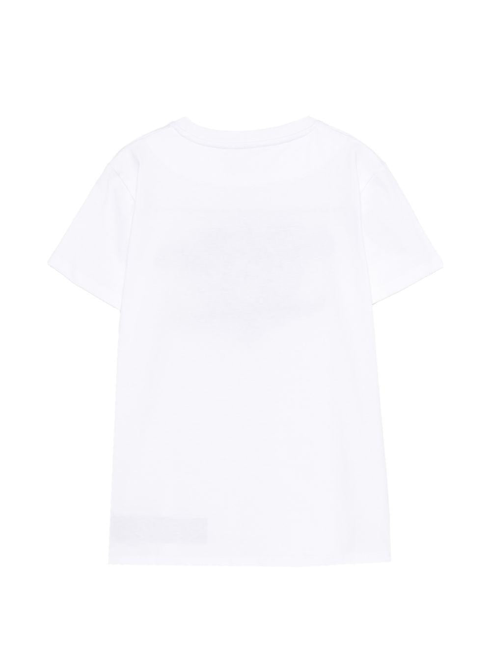 T-shirt in cotone con stemma ricamato RBP26162TS WHITE JOHN RICHMOND KIDS 