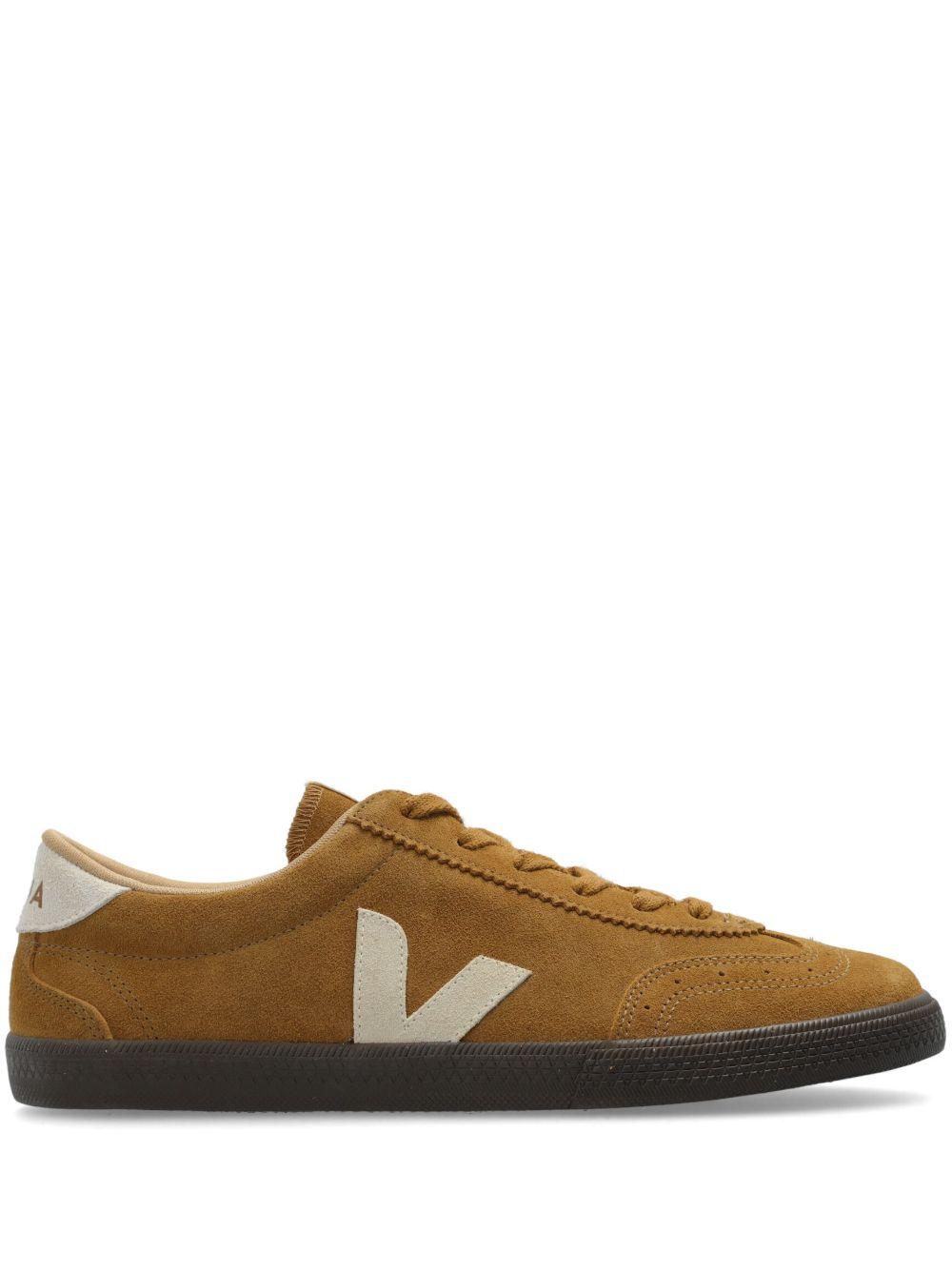 Sneakers in pelle scamosciata con logo laterale VO0303724 NATURAL VEJA 