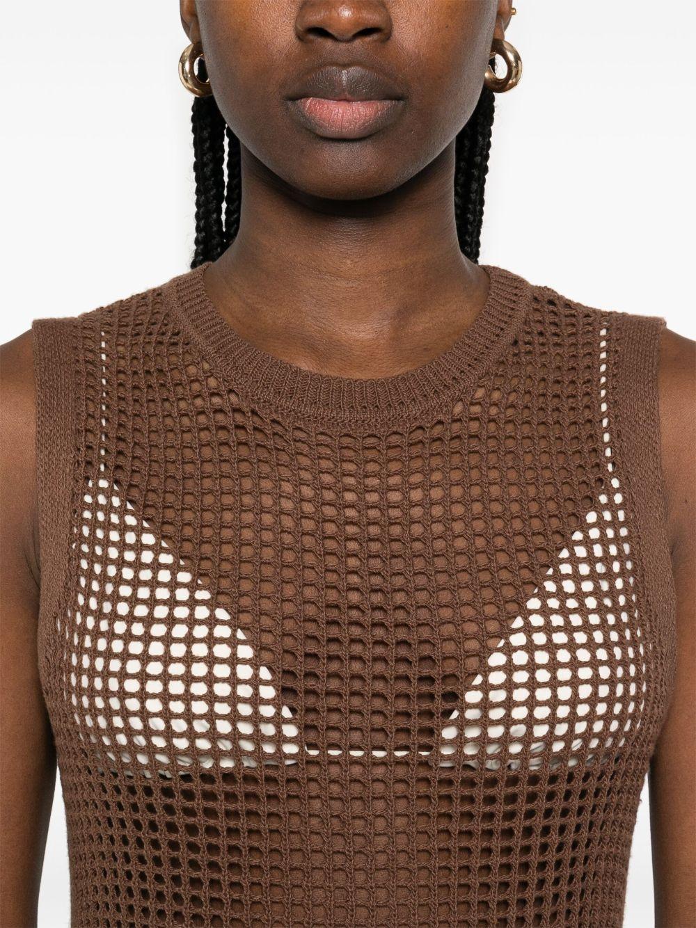 Abito midi in maglia traforata senza maniche EIE0001 09459L MC2 SAINT BARTH 