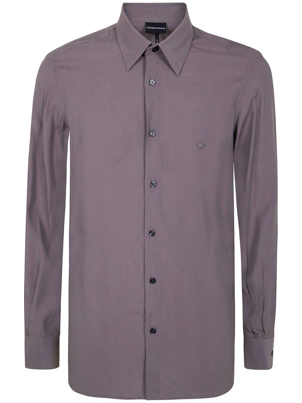Camicia porpora mini logo petto