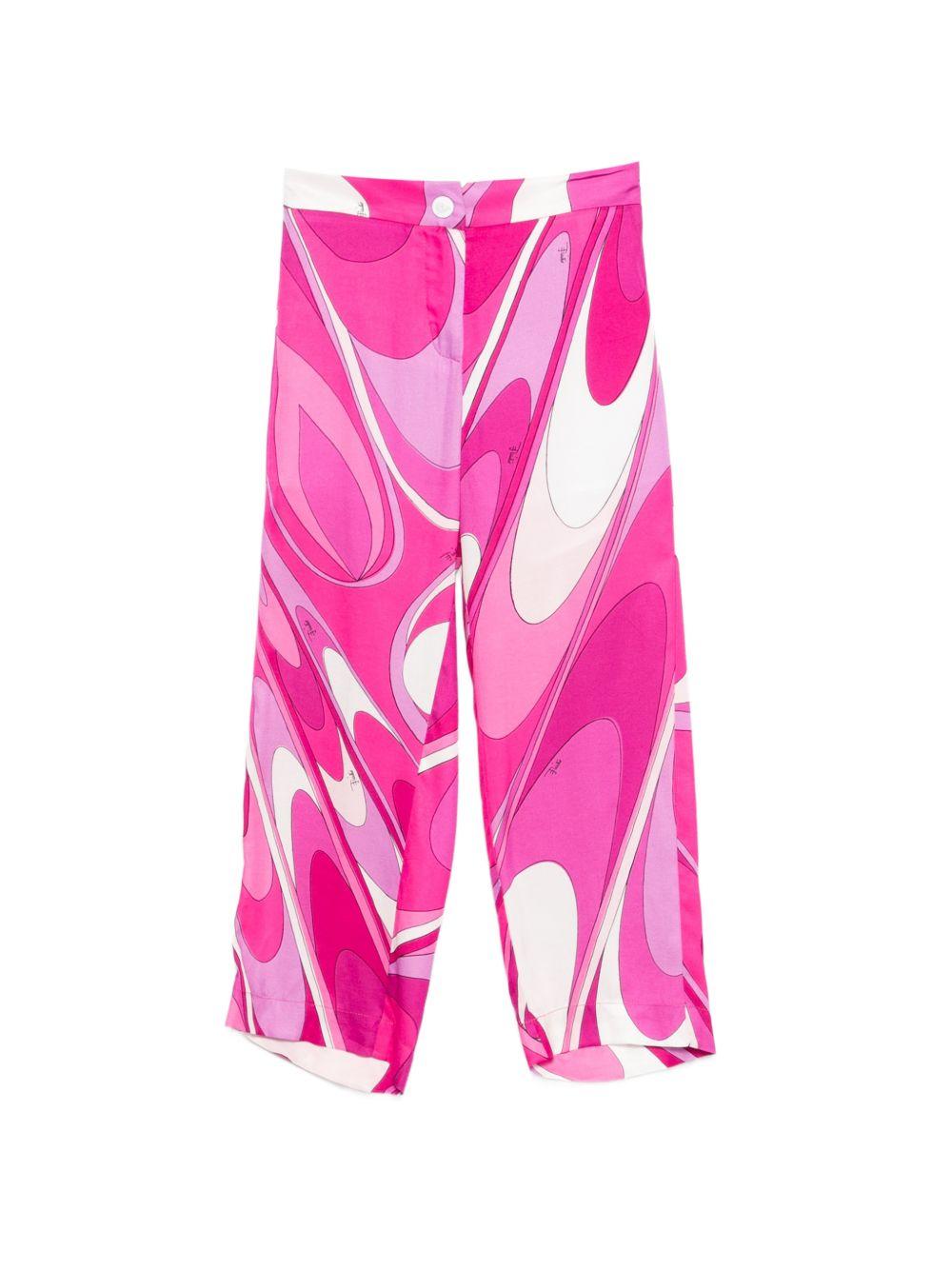 Pantaloni in tessuto a fantasia marmorizzata PY6A00K0284 570BC EMILIO PUCCI KIDS 
