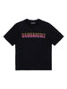 T-shirt nera logo multicolor