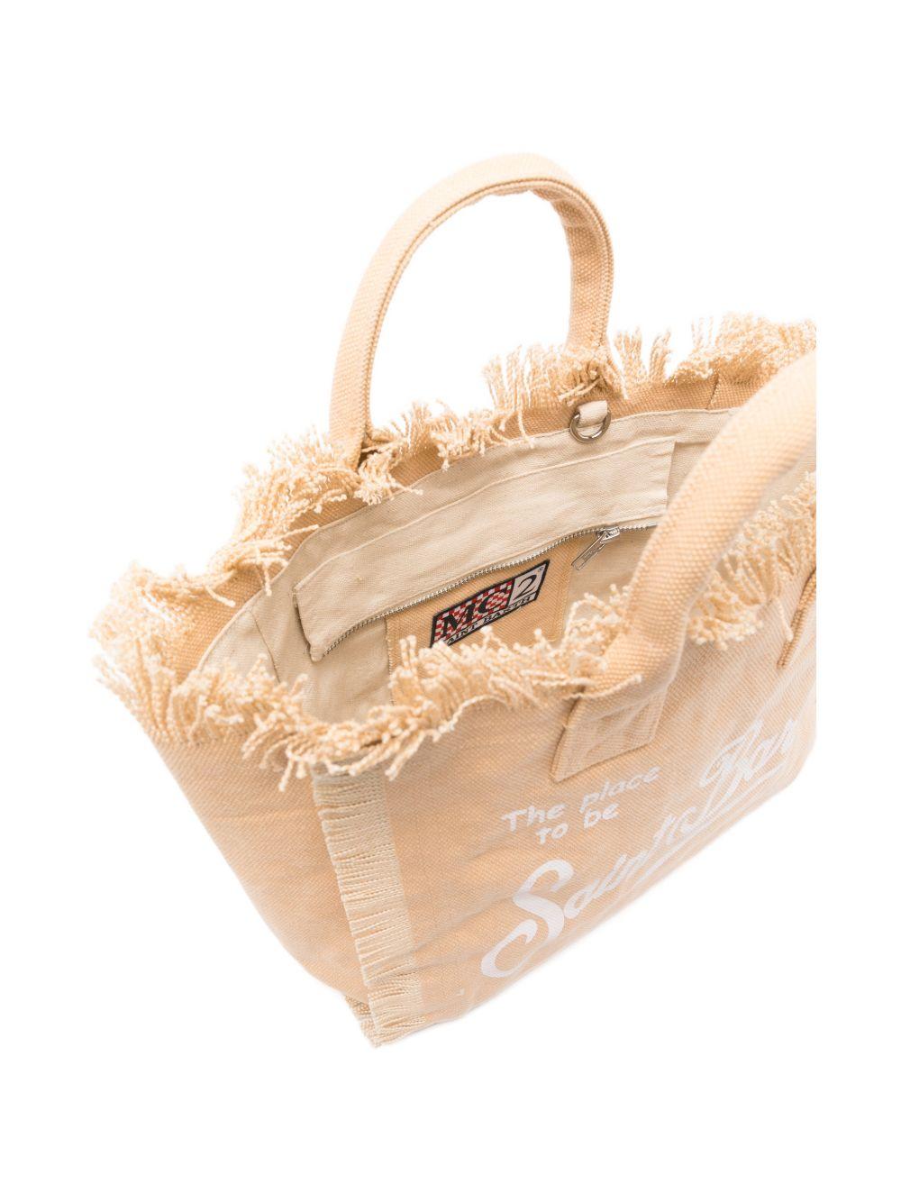 Borsa mare in cotone con frange COL0001 00102L MC2 SAINT BARTH 