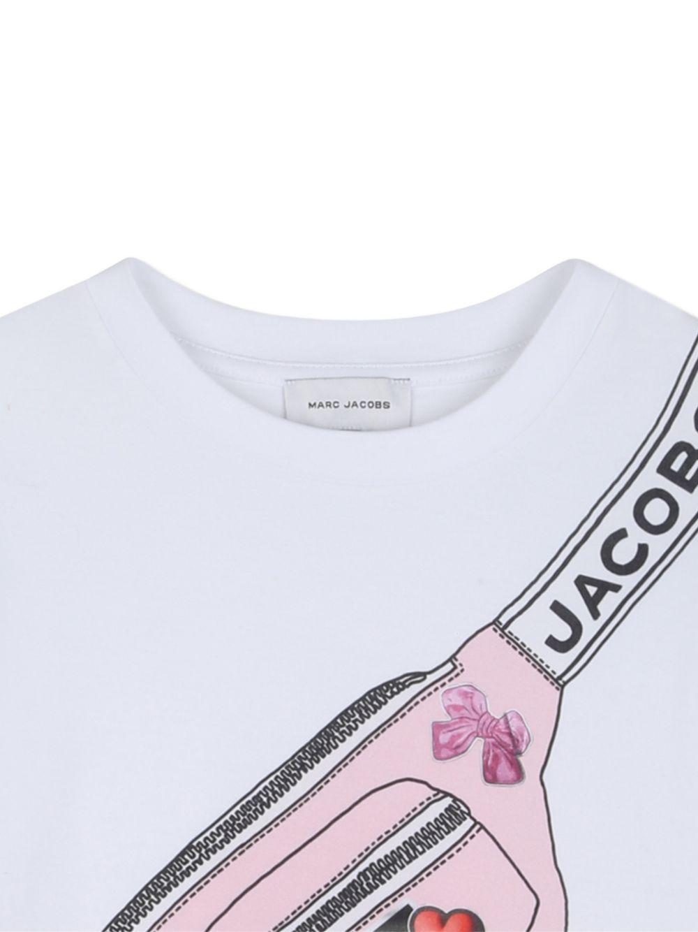 T-shirt con stampa marsupio rosa W60742 10P MARC JACOBS KIDS 
