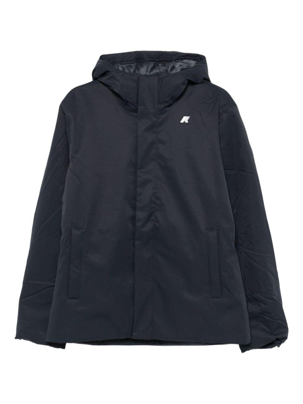 Piumino nero con cappuccio e zip K8133DW AL8 K-WAY 