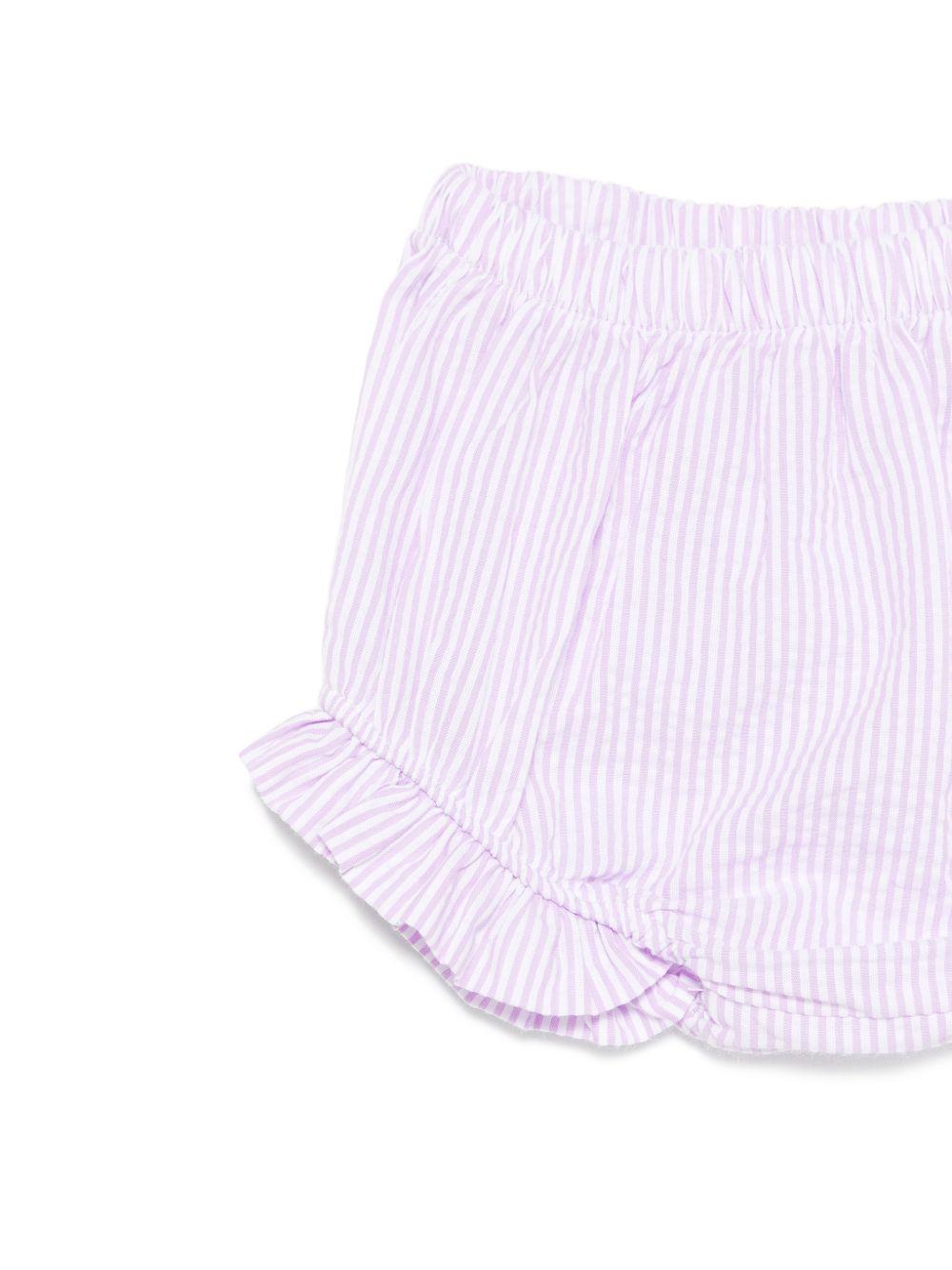 Set abito in cotone lavanda a righe E26475 LILLA NANAN KIDS 
