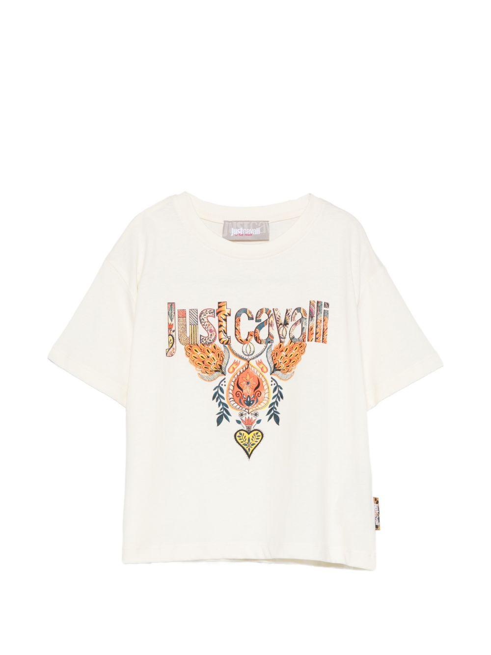 T-shirt in cotone a maniche corte JGP26114TS PRISTINE JUST CAVALLI KIDS 