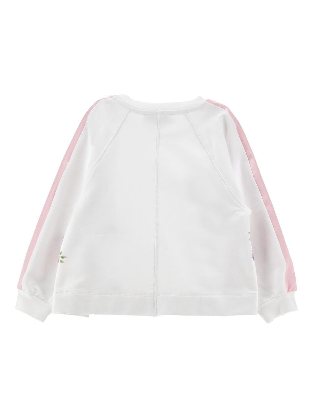 Felpa con stampe floreali e righe laterali 19G6007007 9990 MONNALISA KIDS 